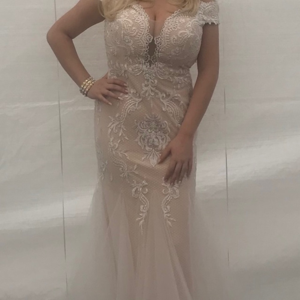 Beautiful detailed Prom/Wedding Dress. Size 8 Camille.